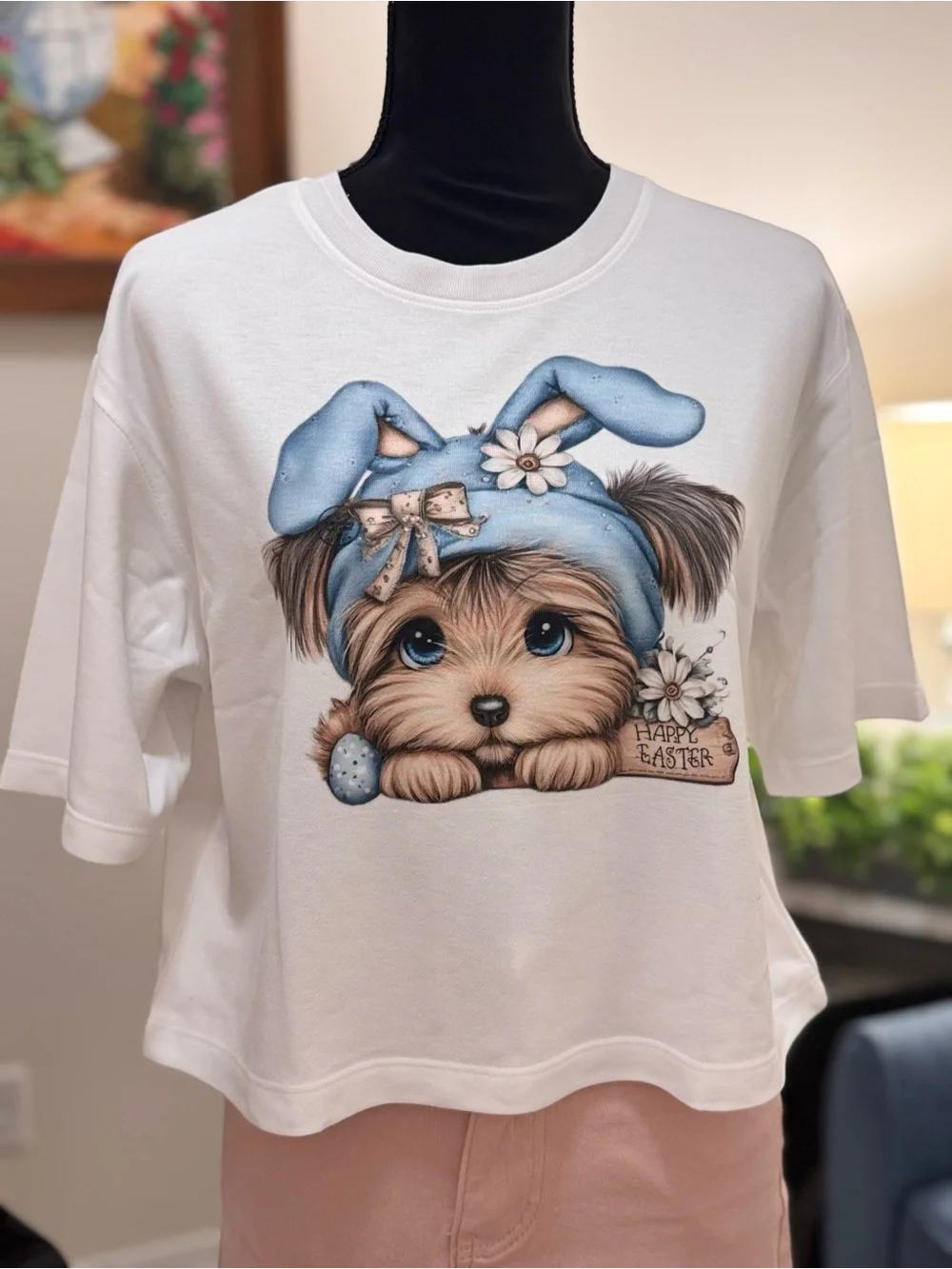 Cute Puppy Graphic Cotton Tee